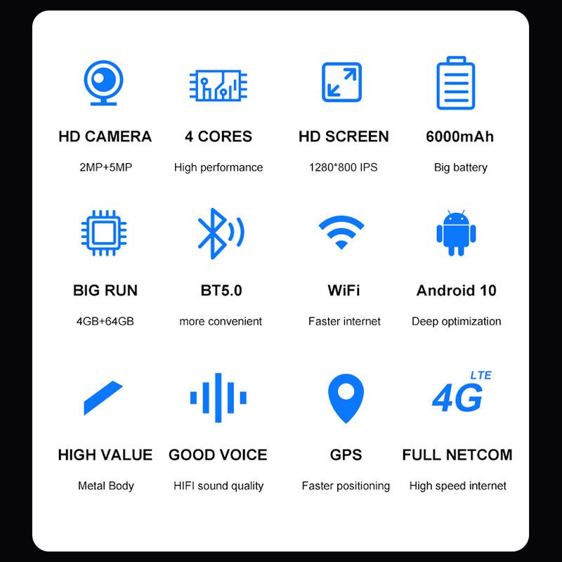 Vtex Tablet 4GB64GB 10.1 FHD 4G Smart Tablet Quad Core 6000mAh Battery